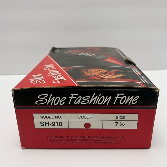 Vintage 1980s Red High Heel Stiletto Shoe Phone Telephone with Box - Picture 9 of 10
